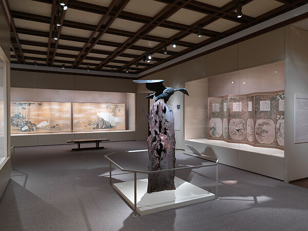 Eagle with Outstreched Wings, Attributed to Suzuki Chōkichi (Japanese, 1848–1919), Iron, pigment, shakudo, shibuichi, wood, Japanese