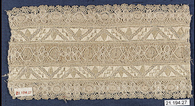 Strip, Silk and linen, bobbin lace, Northern Hungarian 