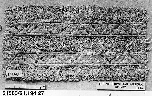Strip, Silk and linen, bobbin lace, Northern Hungarian