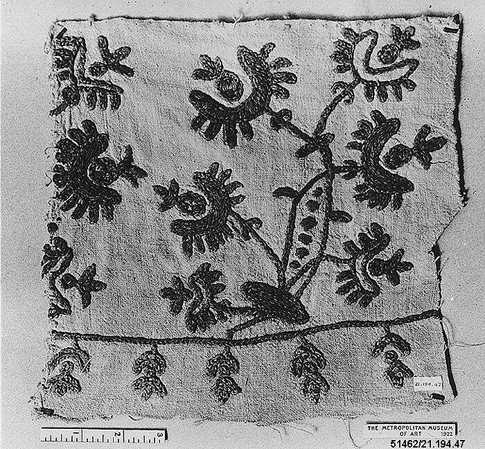 Fragment, Cotton on cotton, Hungarian 