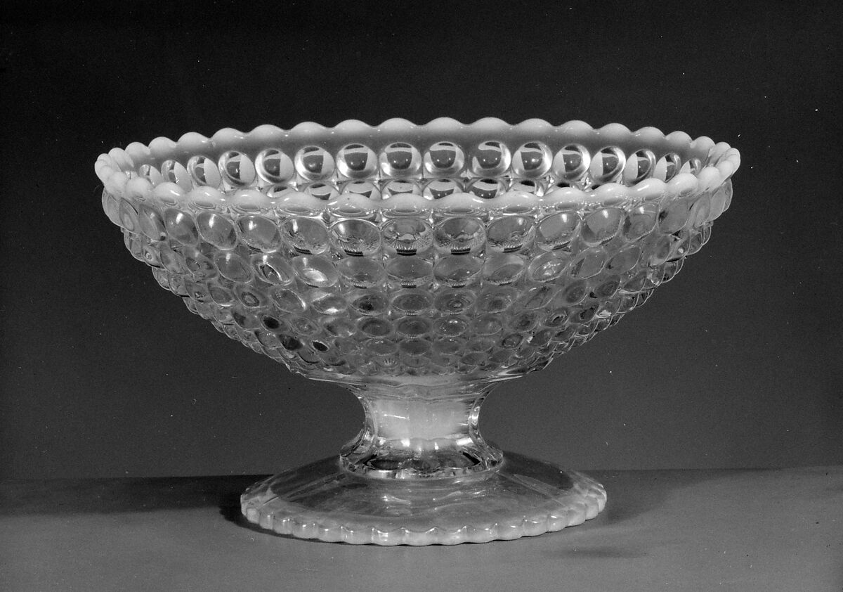 Compote, Richards and Hartley Flint Glass Co. (ca. 1870–1890), Pressed colorless and opalescent glass, American 