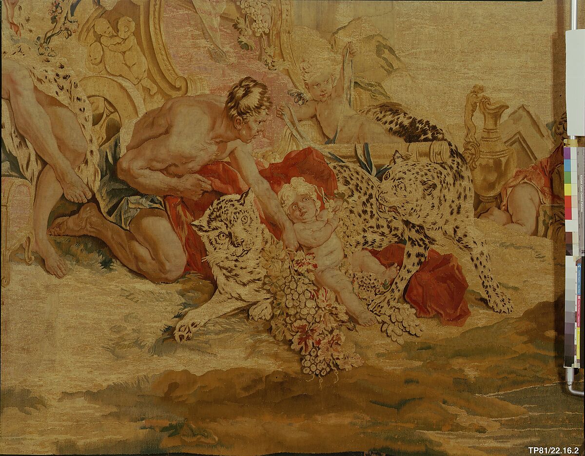 Bacchus and Ariadne from a set of The Loves of the Gods, Designed by François Boucher (French, Paris 1703–1770 Paris), Wool, silk (23-25 warps per inch, 9-10 per cm.), French, Beauvais