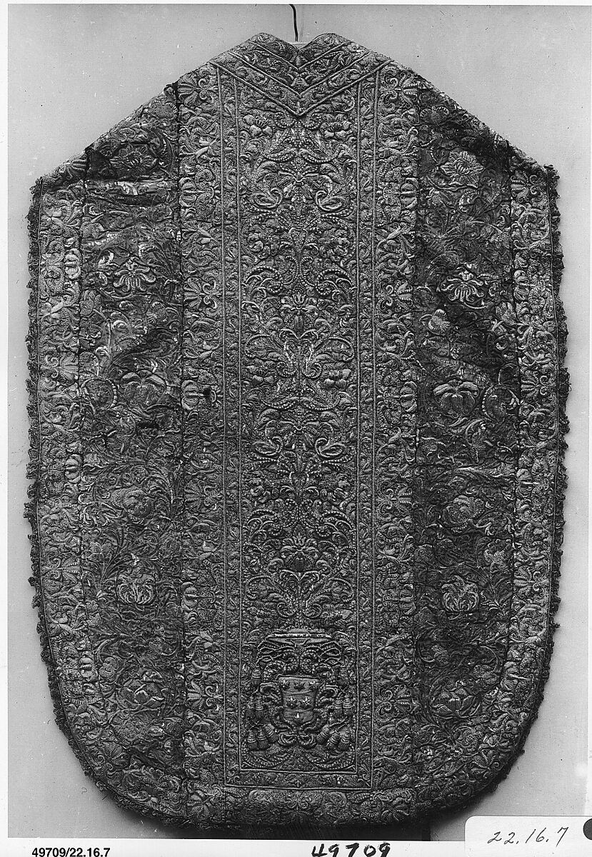 Chasuble, Silk and metal thread, Italian, Sicily 