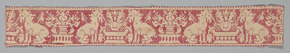 Unicorns at the Fountain, Linen and silk, Italian