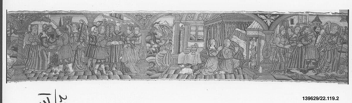 Panel, Silk and metal thread on canvas, Southern Netherlandish