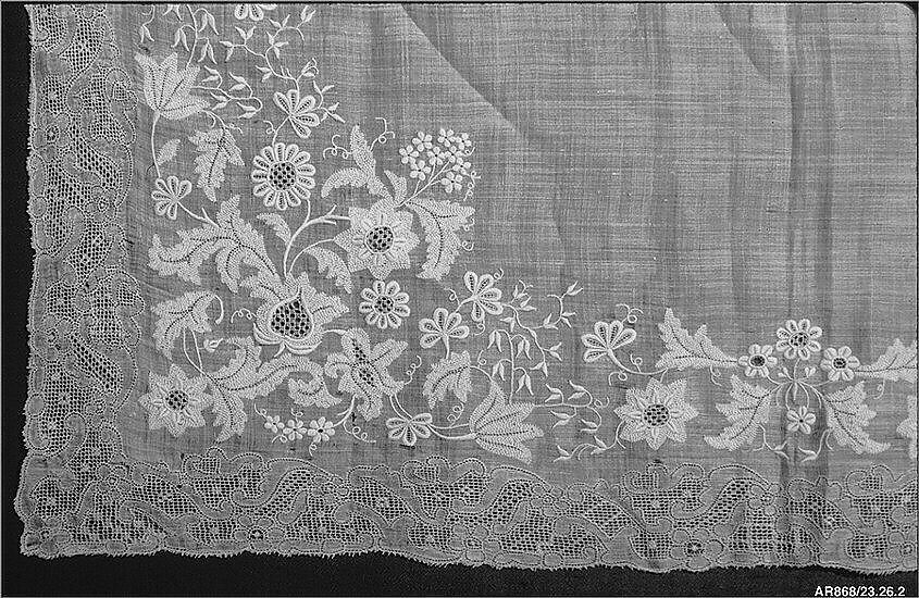 Handkerchief, Silk mull, French