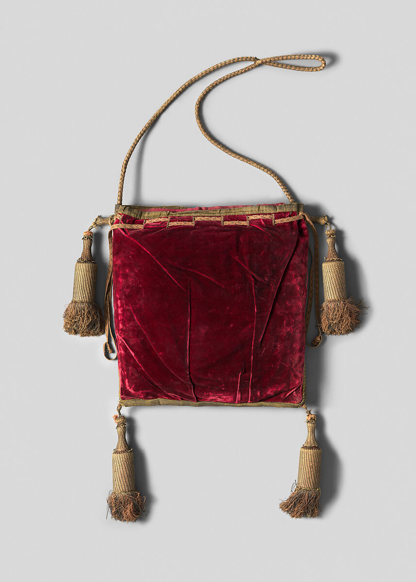 Burse, Silk and metal thread on silk, British