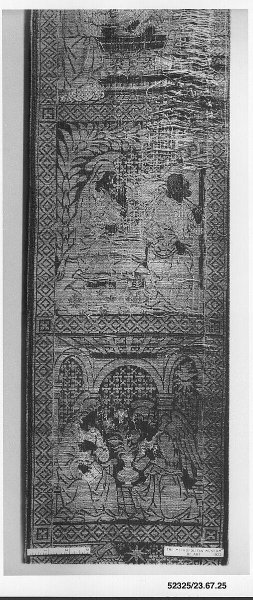 Orphrey, Silk, metal thread, linen, Italian, Florence 