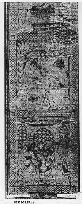 Orphrey, Silk, metal thread, linen, Italian, Florence