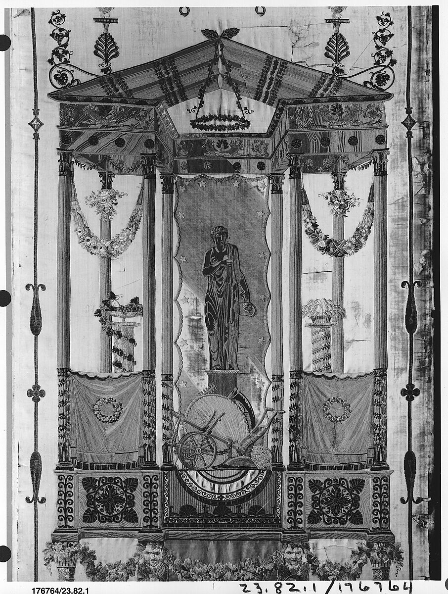 Pair of wall panels, attributed to Jean Démosthène Dugourc (French, Versailles 1749–1825 Paris), Silk and metal thread on silk, French