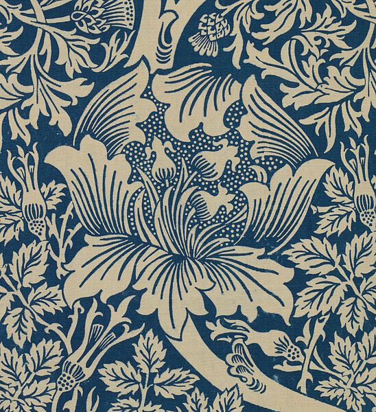 Rose and Thistle, Designed by William Morris (British, Walthamstow, London 1834–1896 Hammersmith, London), Cotton, British, Merton Abbey
