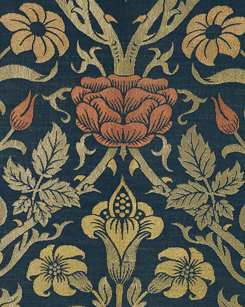 Rose and Lily, John Henry Dearle (British, London 1859–1932 Purley, Surrey), Silk and wool, British, Merton Abbey, Surrey