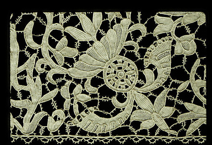 Flounce, Needle lace, Italian, Venice