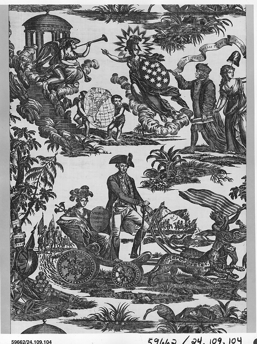 Apotheosis of Franklin, Cotton and linen, British