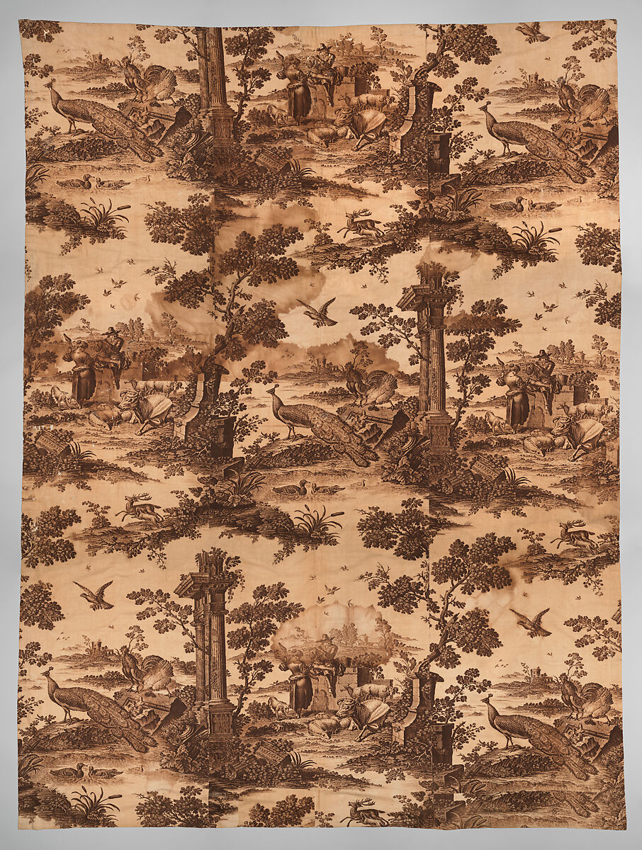 Printed cotton, Designed by Robert Jones, Cotton and linen, British, London 