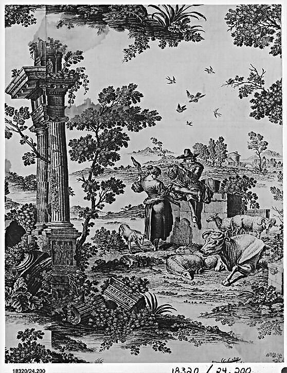 Printed cotton, Designed by Robert Jones, Cotton and linen, British, London