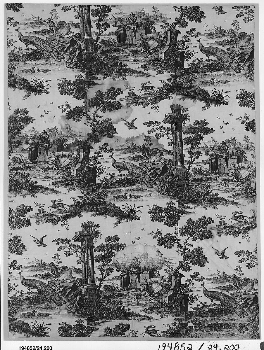 Printed cotton, Designed by Robert Jones, Cotton and linen, British, London