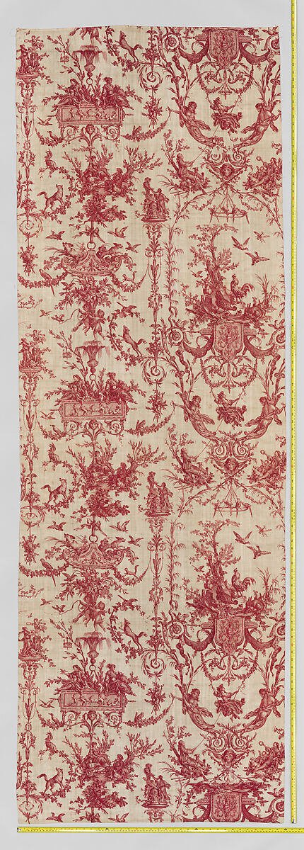 The Swing ("L'Escarpolette"), Oberkampf Manufactory (French, active 1760–1843), Cotton, copperplate printed, French, Jouy-en-Josas