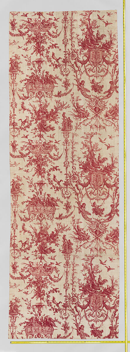 The Swing ("L'Escarpolette"), Oberkampf Manufactory (French, active 1760–1843), Cotton, copperplate printed, French, Jouy-en-Josas