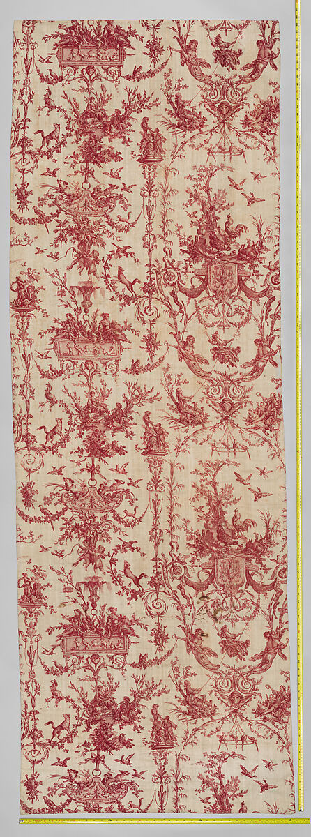 The Swing ("L'Escarpolette"), Oberkampf Manufactory (French, active 1760–1843), Cotton, copperplate printed, French, Jouy-en-Josas