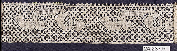 Strip, Machine made lace, French, Craponne 