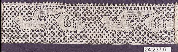 Strip, Machine made lace, French, Craponne