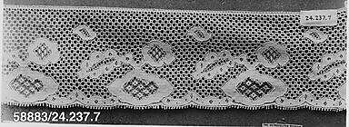 Strip, Machine made lace, French, possibly Mirecourt