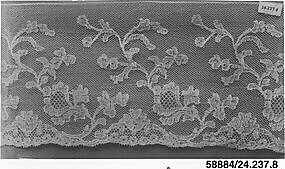 Strip, Machine made lace, French, Chantilly
