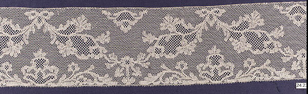 Strip, Machine made lace, French, Lille 