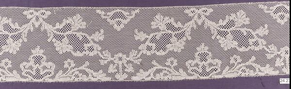 Strip, Machine made lace, French, Lille