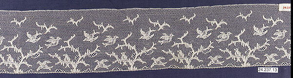 Strip, Machine made lace, Belgian, Mechlin 