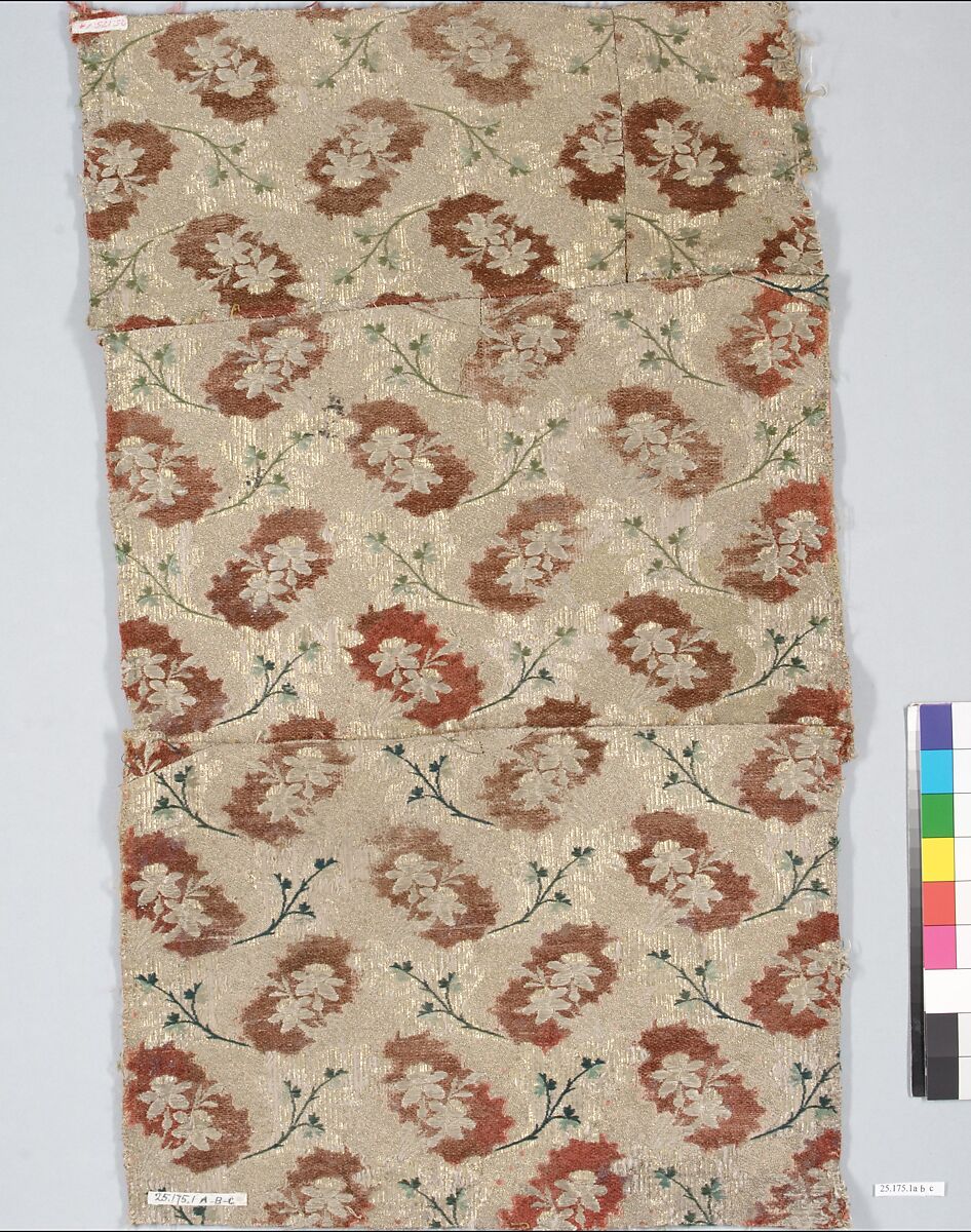 Pieces, Silk and metal thread, Russian