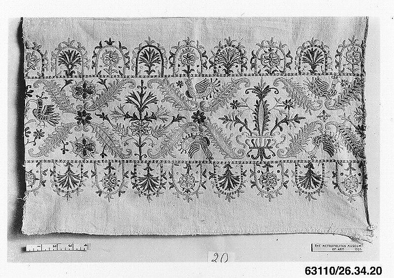 Portion of a dress border, Linen, Greek Islands, Crete 