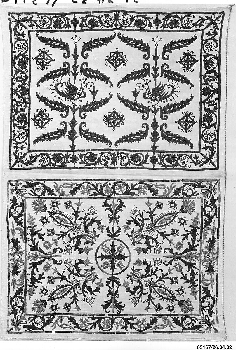 Pillowcase, Silk on linen, Greek Islands, Crete