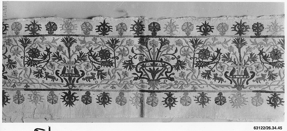 Border, Silk on linen, Greek Islands, Crete 