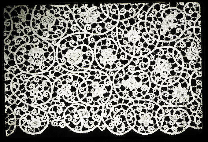 Flounce, Bobbin lace, Italian, Veniec