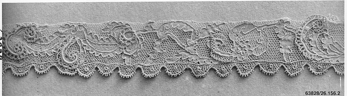 Border, Needle lace, Italian, Burano 