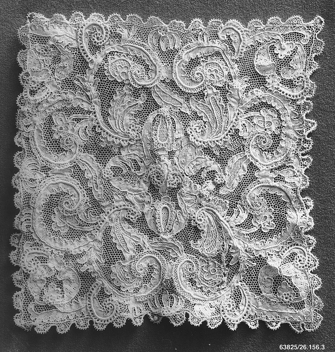 Square, Needle lace, Italian, Burano 