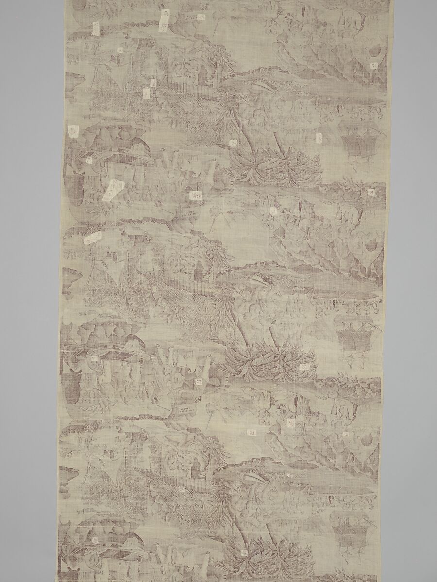 Traite des Nègres (The Slave Trade), Designed by Frédéric Etienne Joseph Feldtrappe (1786–1849), Cotton, roller printed, French, Alsace