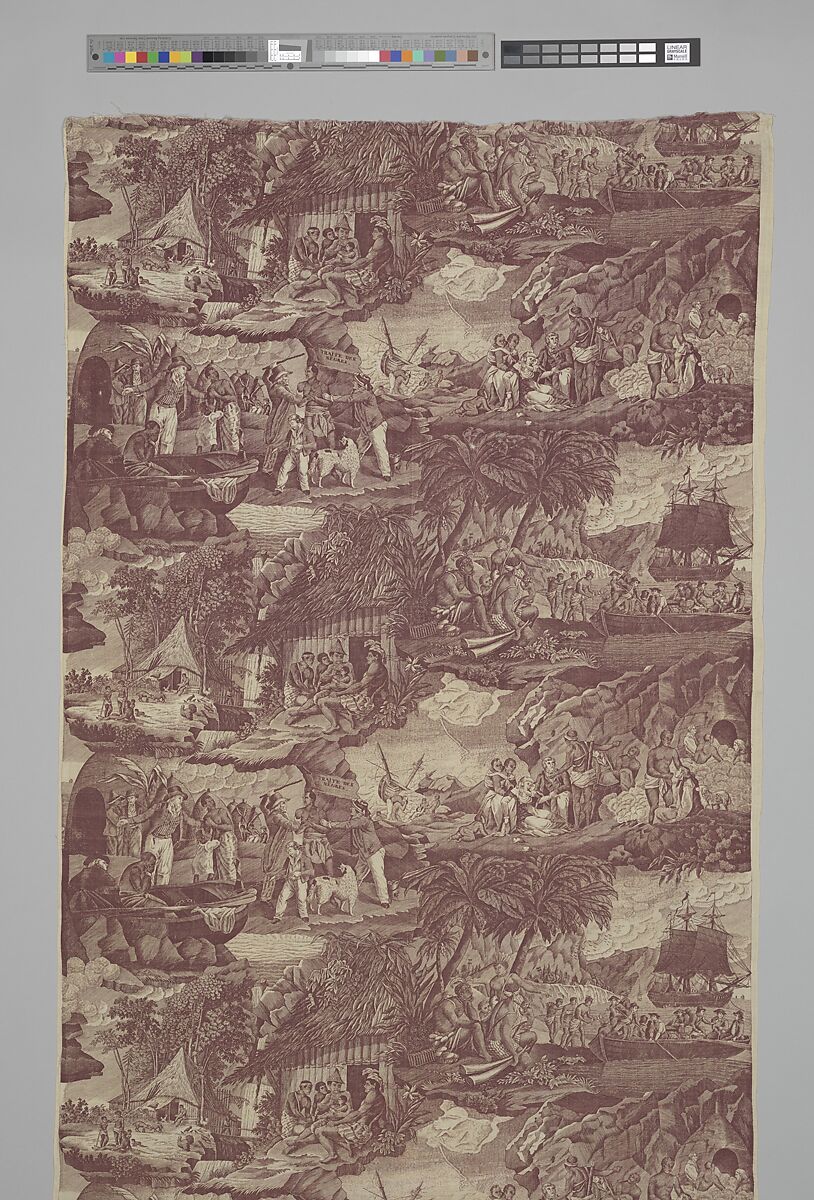 Traite des Nègres (The Slave Trade), Designed by Frédéric Etienne Joseph Feldtrappe (1786–1849), Cotton, roller printed, French, Alsace