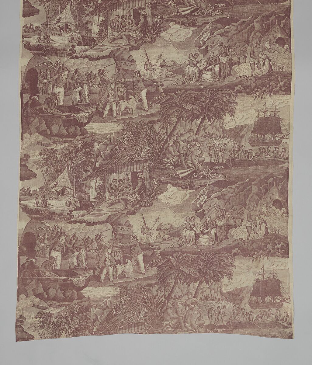 Traite des Nègres (The Slave Trade), Designed by Frédéric Etienne Joseph Feldtrappe (1786–1849), Cotton, roller printed, French, Alsace