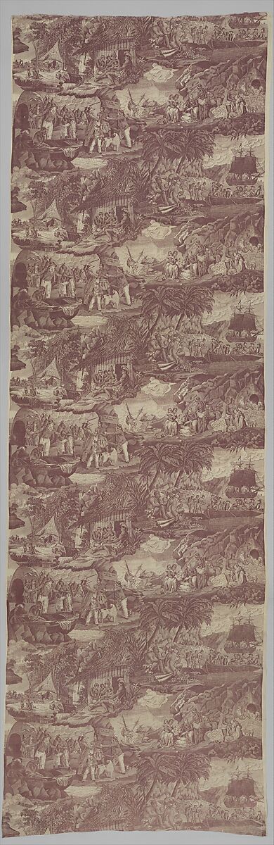 Traite des Nègres (The Slave Trade), Designed by Frédéric Etienne Joseph Feldtrappe (1786–1849), Cotton, roller printed, French, Alsace 