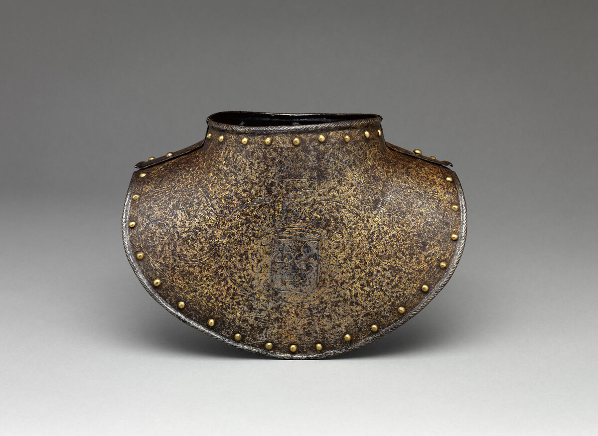 Gorget for the Bodyguard of Louis XIII, Steel, gold, French