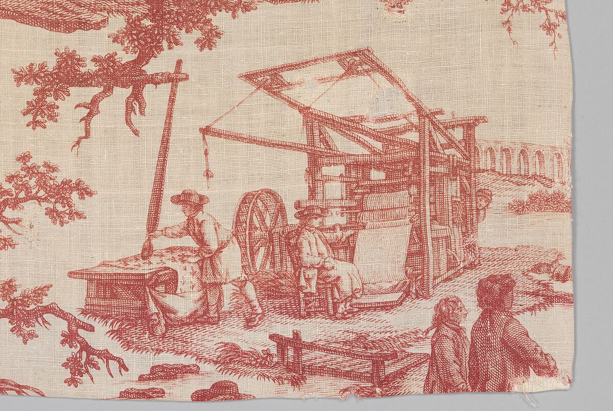 "Les Travaux de la Manufacture", Oberkampf Manufactory (French, active 1760–1843), Linen, French, Jouy-en-Josas