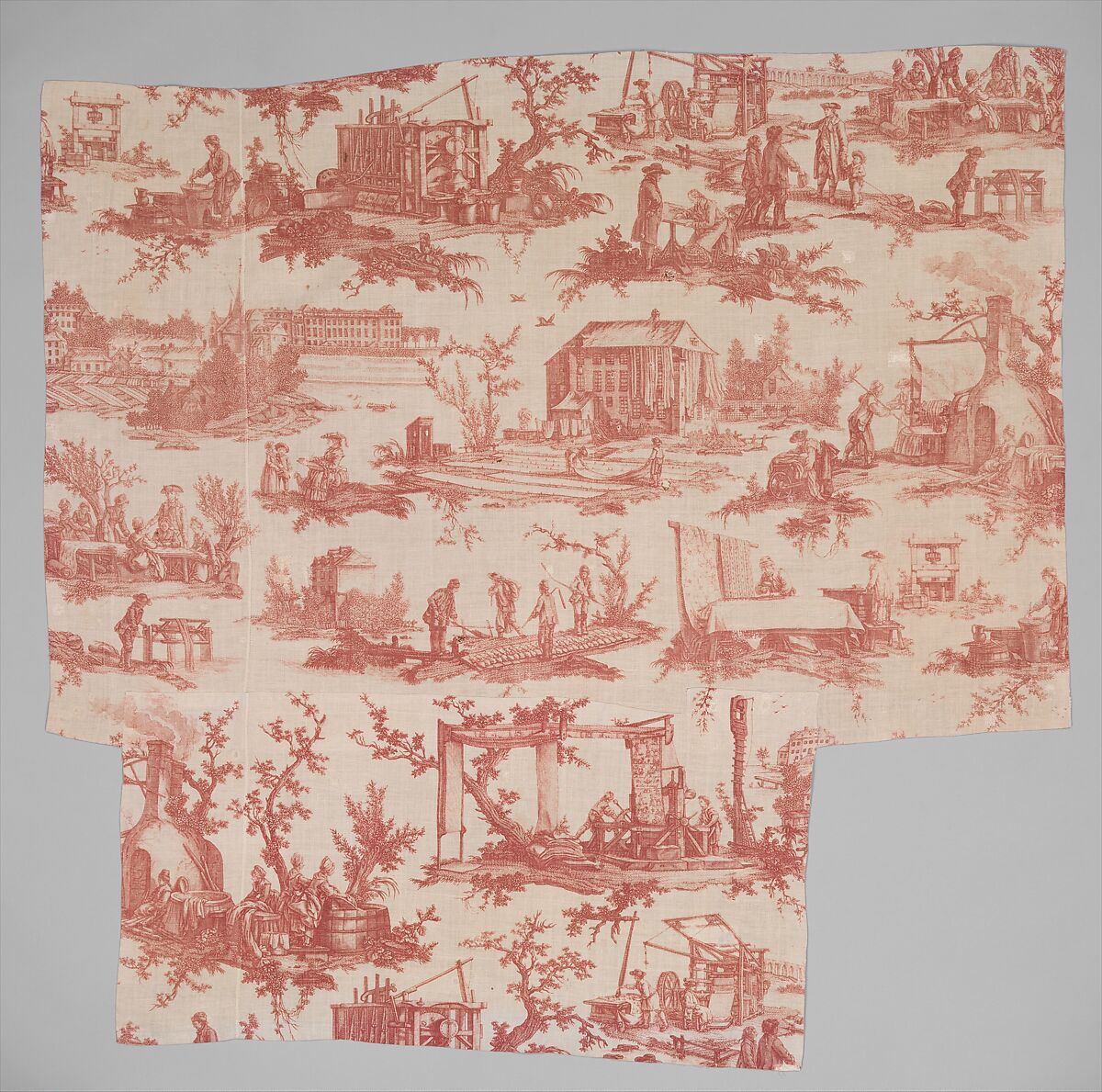 "Les Travaux de la Manufacture", Oberkampf Manufactory  French, Linen, French, Jouy-en-Josas