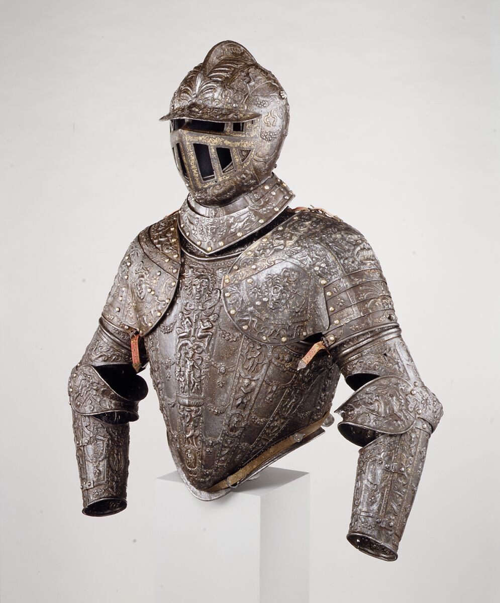 Armor of the Dukes of Alba, Lucio Piccinino (Italian, Milan, active ca. 1575–90), Steel, gold, silver, Italian, Milan 