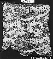 Pictorial print, Cotton and linen, French, possibly Jouy-en-Josas 