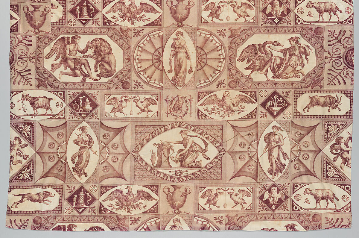 "Leda and the Swan", Designed by Jean-Baptiste Huet I (French, Paris 1745–1811 Paris), Cotton, French, Jouy-en-Josas