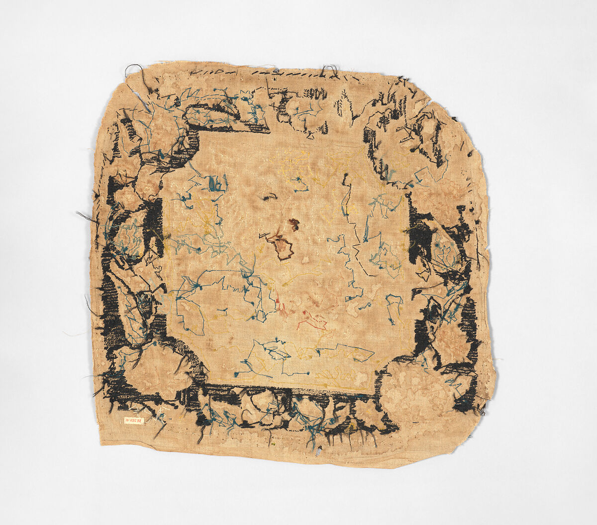 Chair seat cover, Silk and wool on canvas, British