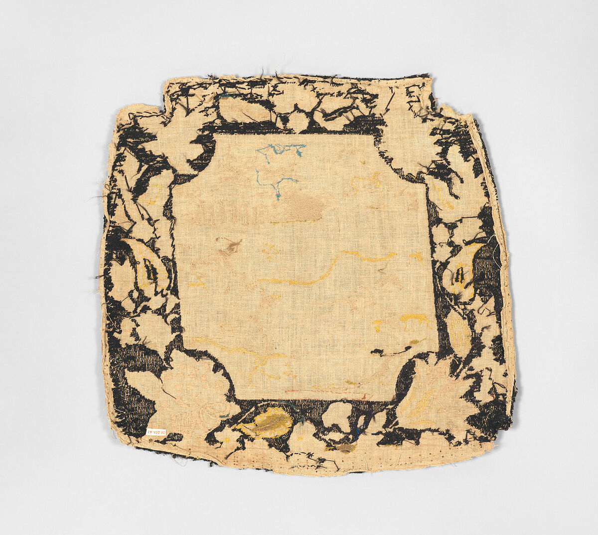 Chair seat cover, Silk and wool on canvas, British